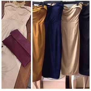 Mustard midi Suade dress